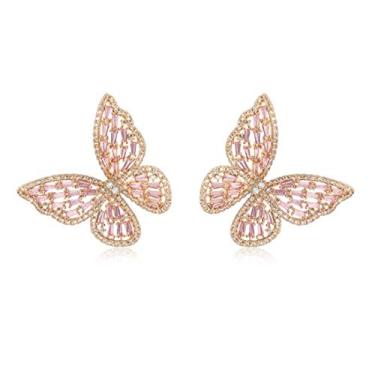 Imagem de Brincos de borboleta Silove Elegante para mulheres, meninas, prata, multicolorida, zircônia cúbica, noivas, damas de honra, joias de casamento, presentes