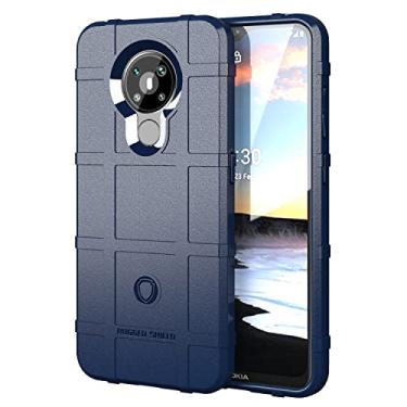 Imagem de Capa ultra fina à prova de choque capa de silicone robusta cobertura de corpo inteiro para Nokia 5.3, capa protetora com capa traseira de telefone de forro fosco (cor: azul escuro)