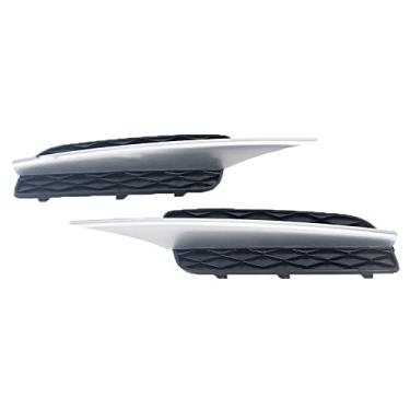 Imagem de JESYMBX 1 par/2 peças lâmpada de neblina esquerda e direita tampa do painel do quadro do para-choque dianteiro do carro inserção decorativa da tampa da lâmpada de neblina substituição para BMW X5 E70 X6 E71 2007-2010 preto