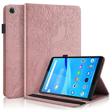 Imagem de Clipes de proteção de tablet Compatível com Lenovo Tab M8 TB-8505F TB-8505X TB-8505FS TB-8705F TB-8705N Capa de couro PU de 8,0 polegadas Flip Wallet Capa protetora Tree Of Life Tablet Case Slot para