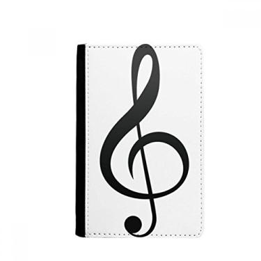Imagem de Porta-passaporte preto Music Treble Clef branco Notecase Burse capa carteira porta-cartão, Multicolor