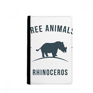 Imagem de Porta-passaporte com desenho de rinoceronte animal contorno azul Notecase Burse carteira capa porta-cartão, Multicolor