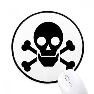 Imagem de DIYthinker Mouse pad com símbolo de círculo químico perigoso para mesa de escritório tapete redondo para computador