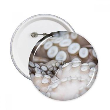 Imagem de Broche redondo de animal com estampa de lula e tentáculo marítimo para decoração 5 peças