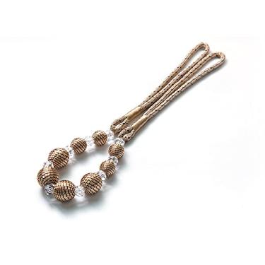 Imagem de Laços de cortina de cristal simples prendedores de cortina simples não perfurados, Light Curry, 1 peça