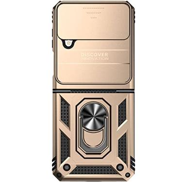 Imagem de Estojo dobrável para suporte de anel de dedo à prova de choque para Samsung Galaxy Z Flip4 5G Flip3 Flip 4 Zflip4 Flip 3 Proteção sem impressão digital, ouro, para Samsung Z Flip 4
