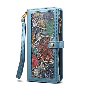 Imagem de Bolsa tiracolo com bolso para cartão com zíper para iPhone 12 11 13 14 Pro Max 6 7 8 Plus SE2020 X XS XR Alça longa Ombro Capa carteira, azul, para iPhone XR