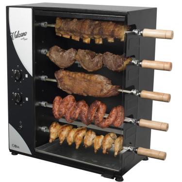 Imagem de Churrasqueira a Gás Apartamento Rotativa Com 5 Espetos Giratórios Arke Assador Bivolt GLP
