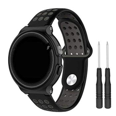 Imagem de Pulseira NK-Sport compativel com Relogio Forerunner 235 220 230 620 630 735XT - Marca LTIMPORTS (Preto com Cinza)