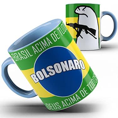 Imagem de Caneca amarela Flork Bolsonaro Brasil acima de tudo (Azul)