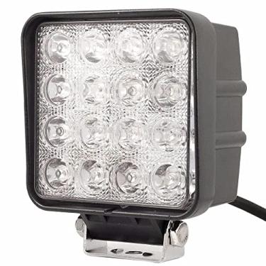 Imagem de Farol De Milha 16 Leds 48w 10V / 30V Quadrado Branco Frio Auxiliar Automotivo Universal Veiculo, Moto Carro Troller Barco Caminhão Ônibus Off road - Não é o modelo Slim