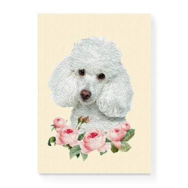 Imagem de Arte Maníacos Quadro Decorativo em Tela Canvas Poodle Flores - 23x16,25cm