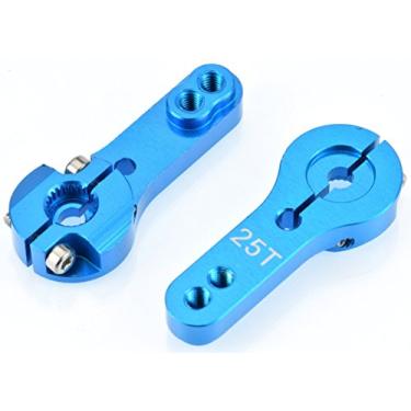 Imagem de Apex RC Products 25T Futaba Blue Alumínio Dual Clamping Servo Horn - 2 pacotes #8014