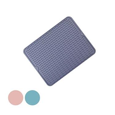Imagem de TAPETE DE SILICONE ESCORREDOR COLLOR 40X30CM (ROSA/VERDE)