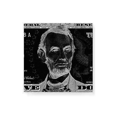 Imagem de Arte Maníacos Quadro Decorativo em Tela Canvas Lincoln Fundo Preto - 50x50cm