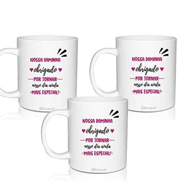 Imagem de 3 Canecas Convite Personalizadas Agradecimento para Daminha