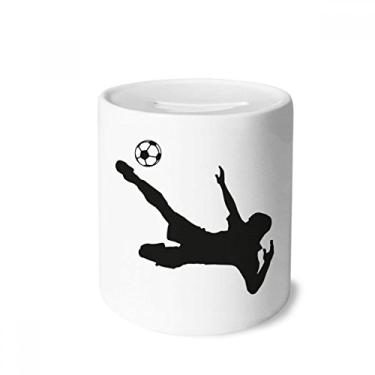 Imagem de DIYthinker Caixa de moedas de cerâmica com contorno de futebol americano, porta-moedas para presente