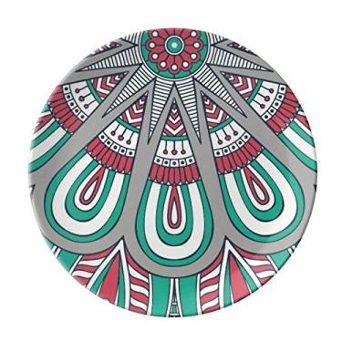 Imagem de Prato de arte de pétalas coloridas de tecido de impressão repetição de porcelana decorativa Salver talheres Prato de jantar