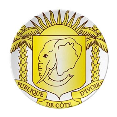 Imagem de Coate d'Ivoire National Emblem Prato Decorativo de Porcelana Salver Prato de Jantar
