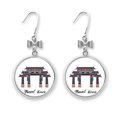 Imagem de Arco memorial de visita na Coreia do Sul Brincos de laço com gancho perfurado