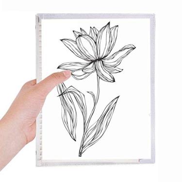Imagem de Caderno de folhas soltas com flores de lótus Black Line recarregável