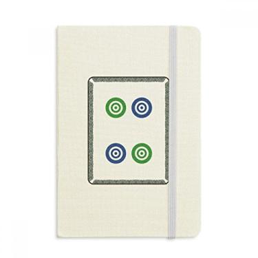 Imagem de Caderno Mahjong com 4 blocos com estampa de círculos e capa dura para diário clássico A5