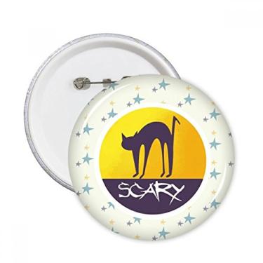 Imagem de Gato de terror assustador Halloween Pinos Redondos Emblema Decoração de Roupas Presente 5 peças