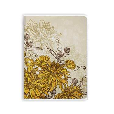 Imagem de Caderno de flores de crisântemo amarelo, capa de goma
