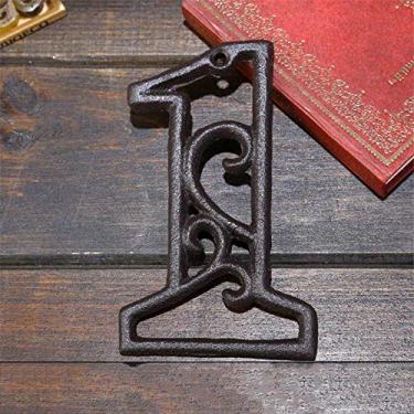 Imagem de Placa flutuante 3D de 11,4 cm em ferro fundido Metel Digital 0-9 para decoração de parede, cafeteria, bar, restaurante, mesa, número de telefone, montagem com parafuso, antiferrugem durável