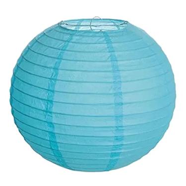 Imagem de Lanterna Luminária de Papel Oriental Azul Claro - 30cm