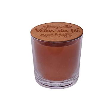 Imagem de Vela Aromática Perfumada De Canela Com Tampa De Madeira
