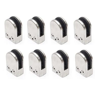 Imagem de 8Pcs 304 Aço Inoxidável Inferior do Arco de Peixe Boca de Vidro Espigões de Vedação Balaustrada Balaustrada Braçadeiras de Esgrima Espigões Suporte de Chão Escadas Espigões de Balaustrada Braçadeiras de Corrimão para Vidro Temperado de 8-17mm