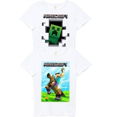 Imagem de Roupa De Criança Camiseta Infantil Minecraft Kit 2 Peças - Eb