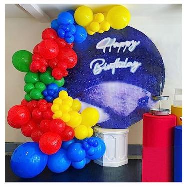 Imagem de Kit de arco de guirlanda de balões vermelhos, azul, amarelo, verde, balões pequenos e grandes, vermelho, azul, amarelo, verde, artigos de festa para festa de aniversário, chá de bebê, celebrações