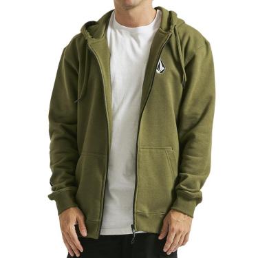 Imagem de Moletom Volcom Aberto Iconic WT23 Masculino Verde Militar
