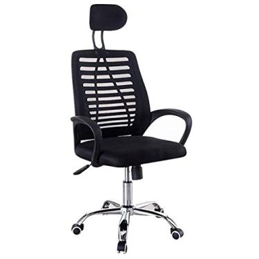 Imagem de Chaise Desk Task Computer Chair - Cadeira de escritório de tecido moderno com altura ajustável, para sala de conferências de jantar, preto Made in China
