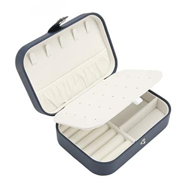 Imagem de Caixa de Joias de Viagem Compacta Com Couro PU, Forro Macio, Grande Capacidade - Estojo Organizador de Joias Portátil Com 6 Slots, 3 Compartimentos, 5 Ganchos e Bolso Elástico