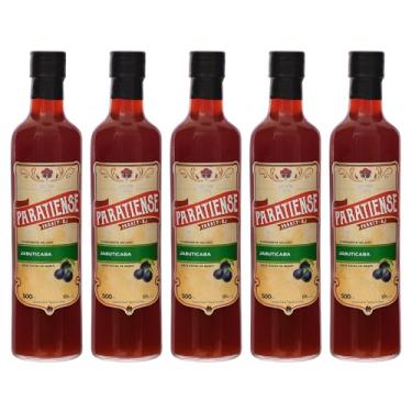 Imagem de Kit 5 Licores de Jabuticaba Paratiense 500 ml Creme Fino Nacional Tradicional Coquetéis Exóticos Sobremesas Lembrancinha Presente Natal