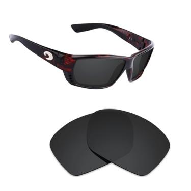 Imagem de Alphax Lentes de substituição pretas polarizadas Stealth para óculos de sol Costa Del Mar Galveston 06S9073