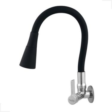 Imagem de Raro, Toneira De Cozinha Gourmet Alto Padrao De Parede Cano Flexivel Com Dois Tipos De Saída