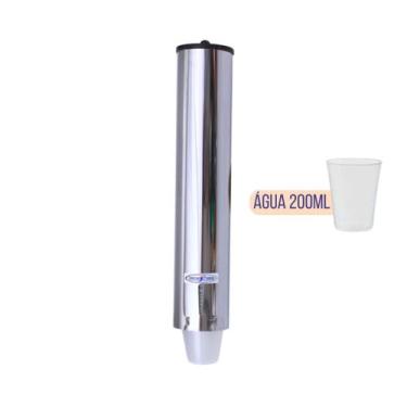 Imagem de Porta Copo Descartavel Suporte Inox Dispenser Agua 200ml - Aldinox
