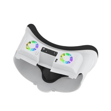 Imagem de RGB Cooling Fan Compatible for Meta Quest 3 VR Headset Accessories Soft Breathable Face Cover Cushion Pad Foam Facial Interface Bracket Fan Cooler Air Circulation Light-Proof Nose Pad Replacement