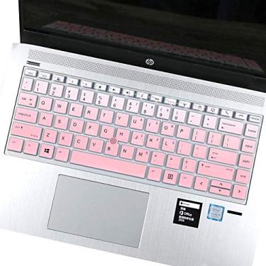 Imagem de Capa de teclado para notebook HP Elitebook 840 G5 e 840 G6 de 14 polegadas, HP Elitebook 745 G5 e 745 G6 14/HP ZBook 14U G5 protetor de teclado (com apontamento), rosa gradual