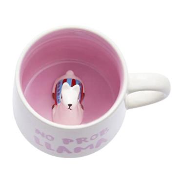 Imagem de Copo de cerâmica alpaca escondido 3D animal dentro da caneca, caneca de café feita à mão de desenho de 350 ml, caneca adorável para Natal, aniversário, presentes de dia dos namorados, presentes surpresa para amigos e familiares (alpaca 350 ml)