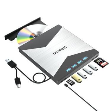 Imagem de Wbacon Unidade externa Blu Ray, USB 3.0 Tipo-C 4K portátil Blu Ray Player Ultra HD para Mac, MacBook, laptop, PC, gravador de CD DVD/BD, leitor de leitura/gravação 3D 4K, unidade óptica compatível com