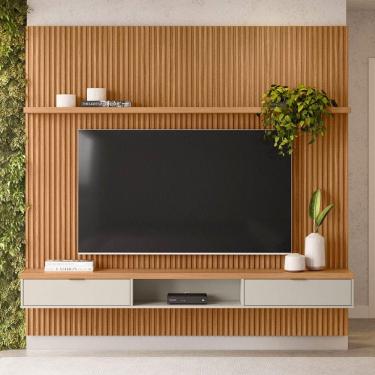 Imagem de Painel para TV Até 75 Polegadas 2 Portas 220 Cm Nature/Off White - Linea Brasil