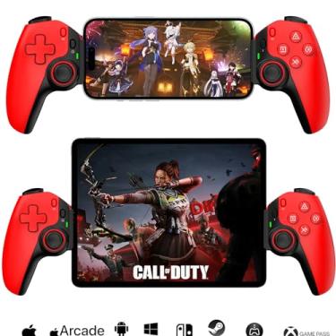 Imagem de Megadream Wireless Controller for iPad, Tablet, iPhone/Android/PC/Switch/PS3/PS4 Gamepad Joystick with Turbo, Supports Mobile Cloud Game, Streaming on PS5/PS4/Xbox/PC, iPhone 15/14, COD, Red