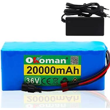 Imagem de Bateria de íon de lítio 36v 10s4p 20ah 500w Bateria de alta potência 42v 20000mah 21700 Bateria de lítio Ebike Bicicleta elétrica Bicicleta com Bms + carregador