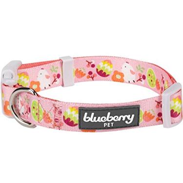 Imagem de Blueberry Pet 10 padrões com estampa de pintinho de Páscoa e primavera ajustável para cães em rosa bebê, pequeno, pescoço 30,48 cm a 40,64 cm