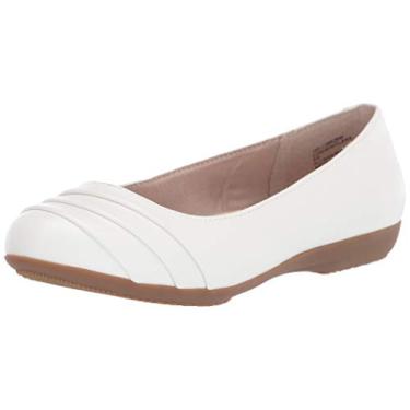 Imagem de CLIFFS BY WHITE MOUNTAIN Sapatilha feminina Clara Ballet, Branco/Polido/Liso, 7.5 Wide
